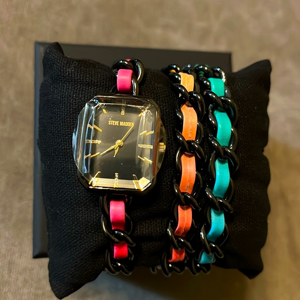 Steve Madden 3 in 1 watch and 2 bracelets